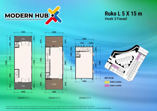 Ruko 5x15 Hoek 3 fasad Ruko terbaru tangerang