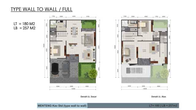 Denah rumah type wall to wall 