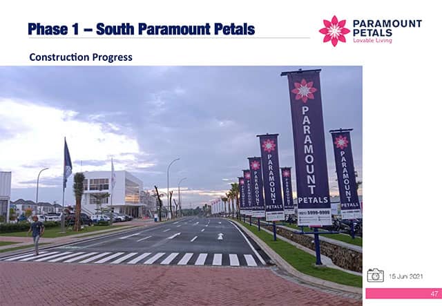 Progress pembangunan paramount petals city