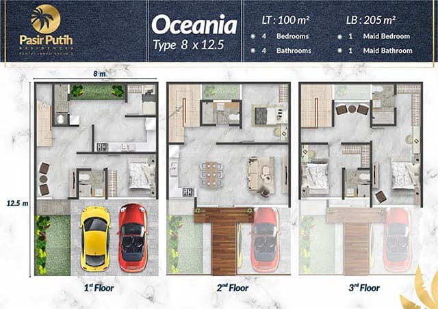Floor Plan Rumah Type Oceania villa Pasir putih pik 2