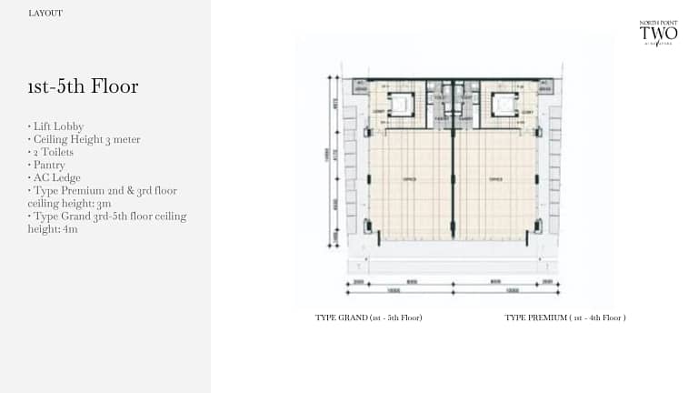 Spesifikasi 1st-5th Floor North Point