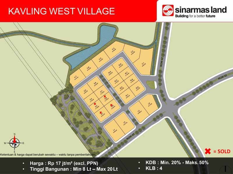 Detail lokasi kavling West Village BSD City Tangerang.